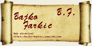 Bajko Farkić vizit kartica
